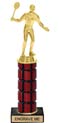 11 inch High Gloss Mahogany Trophy on Black Marble Base