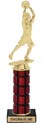 11 inch High Gloss Mahogany Trophy on Black Marble Base