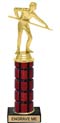 11 inch High Gloss Mahogany Trophy on Black Marble Base