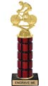 11 inch High Gloss Mahogany Trophy on Black Marble Base