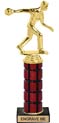 11 inch High Gloss Mahogany Trophy on Black Marble Base