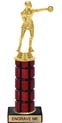 11 inch High Gloss Mahogany Trophy on Black Marble Base