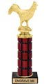 11 inch High Gloss Mahogany Trophy on Black Marble Base