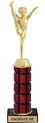 11 inch High Gloss Mahogany Trophy on Black Marble Base
