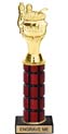 11 inch High Gloss Mahogany Trophy on Black Marble Base