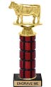 11 inch High Gloss Mahogany Trophy on Black Marble Base