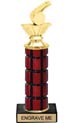 11 inch High Gloss Mahogany Trophy on Black Marble Base
