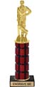 11 inch High Gloss Mahogany Trophy on Black Marble Base