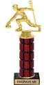 11 inch High Gloss Mahogany Trophy on Black Marble Base