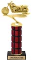 11 inch High Gloss Mahogany Trophy on Black Marble Base