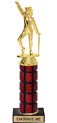 11 inch High Gloss Mahogany Trophy on Black Marble Base