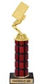 11 inch High Gloss Mahogany Trophy on Black Marble Base