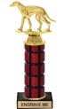 11 inch High Gloss Mahogany Trophy on Black Marble Base