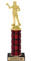 11 inch High Gloss Mahogany Trophy on Black Marble Base