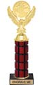 11 inch High Gloss Mahogany Trophy on Black Marble Base