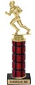 11 inch High Gloss Mahogany Trophy on Black Marble Base