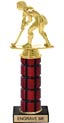 11 inch High Gloss Mahogany Trophy on Black Marble Base