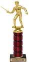 11 inch High Gloss Mahogany Trophy on Black Marble Base