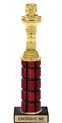 11 inch High Gloss Mahogany Trophy on Black Marble Base
