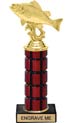11 inch High Gloss Mahogany Trophy on Black Marble Base