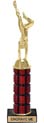 11 inch High Gloss Mahogany Trophy on Black Marble Base