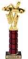 11 inch High Gloss Mahogany Trophy on Black Marble Base