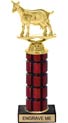 11 inch High Gloss Mahogany Trophy on Black Marble Base