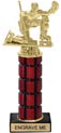 11 inch High Gloss Mahogany Trophy on Black Marble Base
