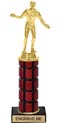 11 inch High Gloss Mahogany Trophy on Black Marble Base