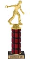 11 inch High Gloss Mahogany Trophy on Black Marble Base