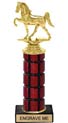 11 inch High Gloss Mahogany Trophy on Black Marble Base