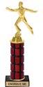 11 inch High Gloss Mahogany Trophy on Black Marble Base