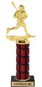 11 inch High Gloss Mahogany Trophy on Black Marble Base