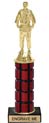 11 inch High Gloss Mahogany Trophy on Black Marble Base