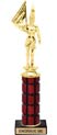 11 inch High Gloss Mahogany Trophy on Black Marble Base