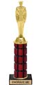 11 inch High Gloss Mahogany Trophy on Black Marble Base