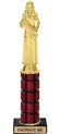 11 inch High Gloss Mahogany Trophy on Black Marble Base
