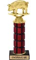 11 inch High Gloss Mahogany Trophy on Black Marble Base
