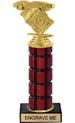 11 inch High Gloss Mahogany Trophy on Black Marble Base