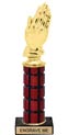 11 inch High Gloss Mahogany Trophy on Black Marble Base