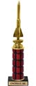 11 inch High Gloss Mahogany Trophy on Black Marble Base