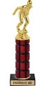 11 inch High Gloss Mahogany Trophy on Black Marble Base
