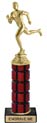 11 inch High Gloss Mahogany Trophy on Black Marble Base