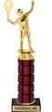 11 inch High Gloss Mahogany Trophy on Black Marble Base