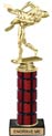 11 inch High Gloss Mahogany Trophy on Black Marble Base