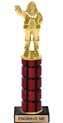 11 inch High Gloss Mahogany Trophy on Black Marble Base