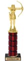 11 inch High Gloss Mahogany Trophy on Black Marble Base