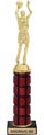 12 inch High Gloss Mahogany Trophy on Black Marble Base