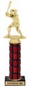 12 inch High Gloss Mahogany Trophy on Black Marble Base