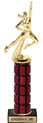 12 inch High Gloss Mahogany Trophy on Black Marble Base
